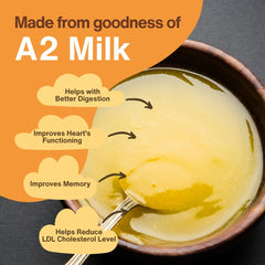 Premium A2 Cow Ghee By H2 Milk Farm | Highly & Nutritious Traditional Bilona Method Cow Ghee Good For Chapatis, Parathas | (500ml) 16.9 Ounce | Jar Pack