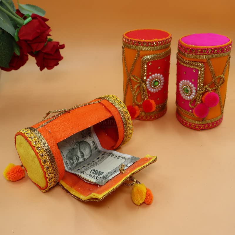 Wood Decorative Cash Box, Shagun Box, Gift Box, Jewellery Box, Bangel Box, Money Box Envelop Wedding Gift Color Pack Of 3, Colour - Multicolour