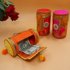 Wood Decorative Cash Box, Shagun Box, Gift Box, Jewellery Box, Bangel Box, Money Box Envelop Wedding Gift Color Pack Of 3, Colour - Multicolour