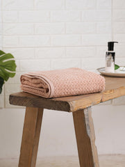 Spaces 100% Cotton Large Bath Towel 400 Gsm | For Men & Women Super Absorbent, Quick Dry, Ultra Soft Dobby Solid Design Towels Large Size (Rose Cloud)