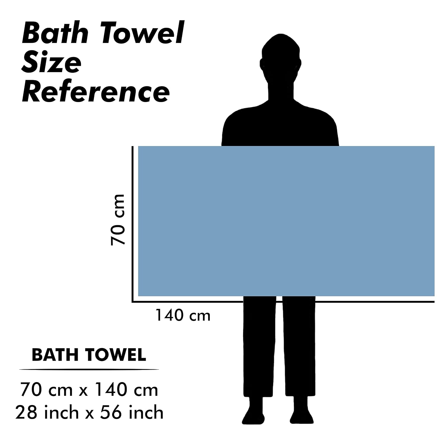Urbanleaf Microfiber Large Bath Towel 350 Gsm | Quick Dry Super Absorbent Bath Towel For Men & Women (Light Blue - Stripe)
