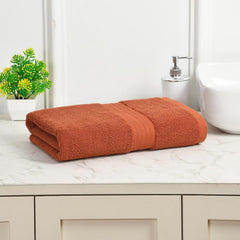 Dioris 100% Cotton Super Soft Bath Towel 600 Gsm | Ideal For Home, Gym & Spa Towel (Rust)