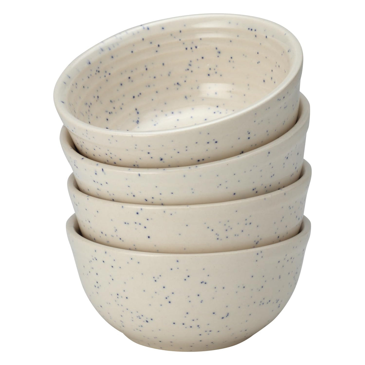 Hand Glazed Ceramic Serving Small Bowl Set Of 4 - 180ml Each, Ivory White | Microwave & Dishware Safe - Serving Katori Set, Mixing Bowl For Snacks