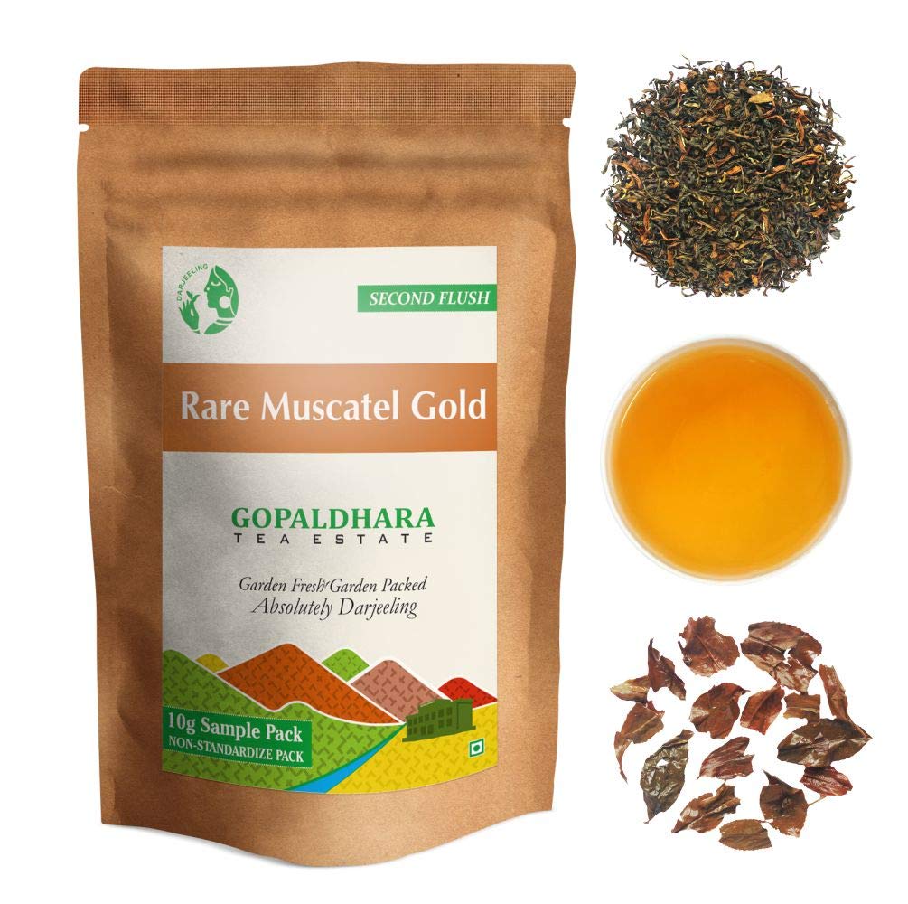 Gopaldhara Darjeeling Tea Second Flush Tea Sample Pouches - Pack Of 7 Teas X 10gm, 0.35 Ounce Each | Second Flush Low Caffeine Loose Leaves