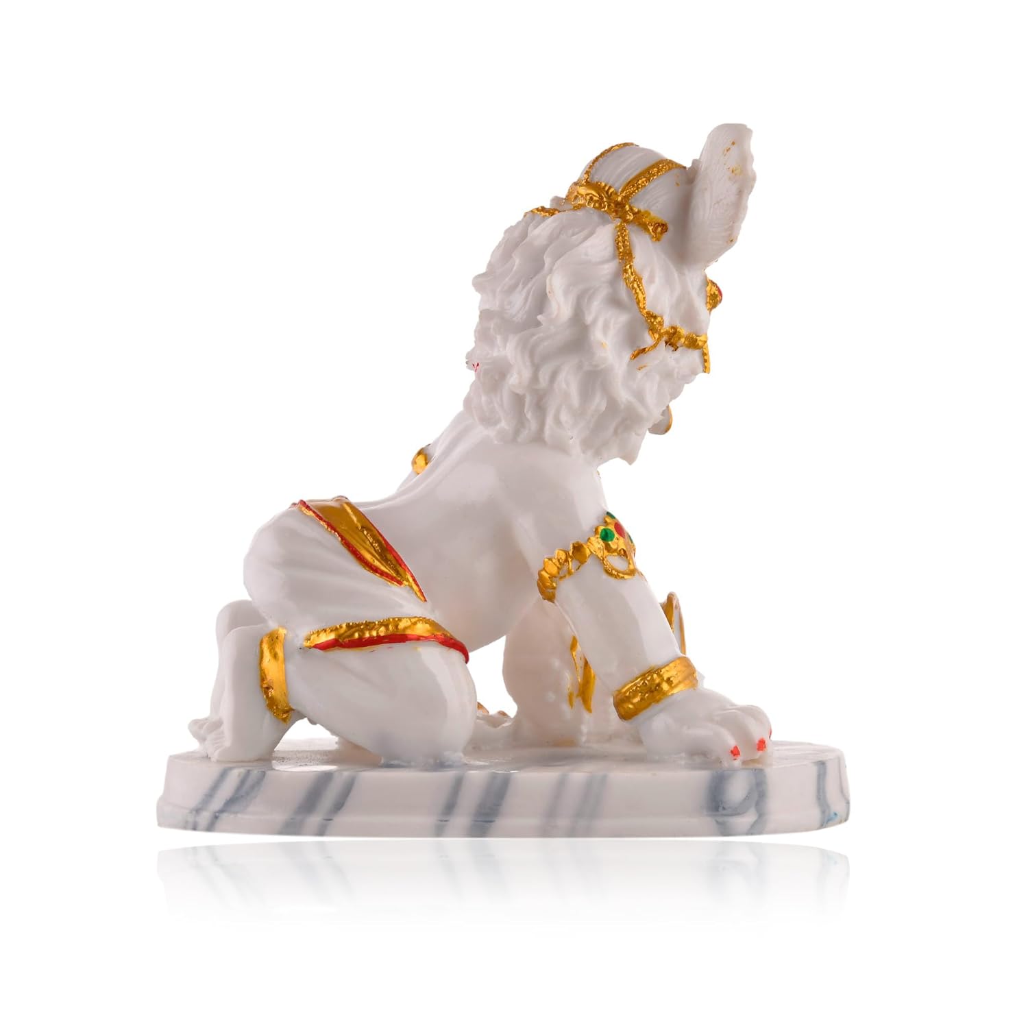 Laddu Gopal Murti, Baby Krishna Idol, Makhan Krishan Statue, White, Marble Idol, Handcrafted Gopal Ji, Perfect For Worship & Home Décor, All Occasions