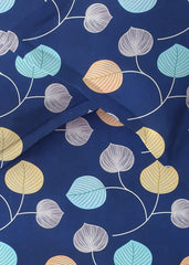 100% Cotton Double Bedsheet Queen Size With 2 Matching Pillow Covers - 90 X 90 Inches, Blue | Super Soft Premium Brushed Glace Cotton Bedsheet, Breathable & Wrinkle Free