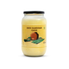 Pure Natural Cow Ghee By Country Delight | Natural & Healthy Danedar Cow Ghee Ideal For Parathe | (900ml) 30.4 Ounce | Jar Pack