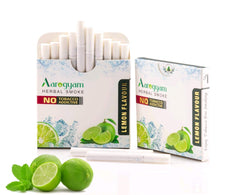 Aarogyam Herbals 100% Tobacco & Nicotine Free Cigarette For Relieve Stress & Mood Enhance Product For Smokers - 10 Sticks In Each Packet Lemon Flavour, Pack Of 2