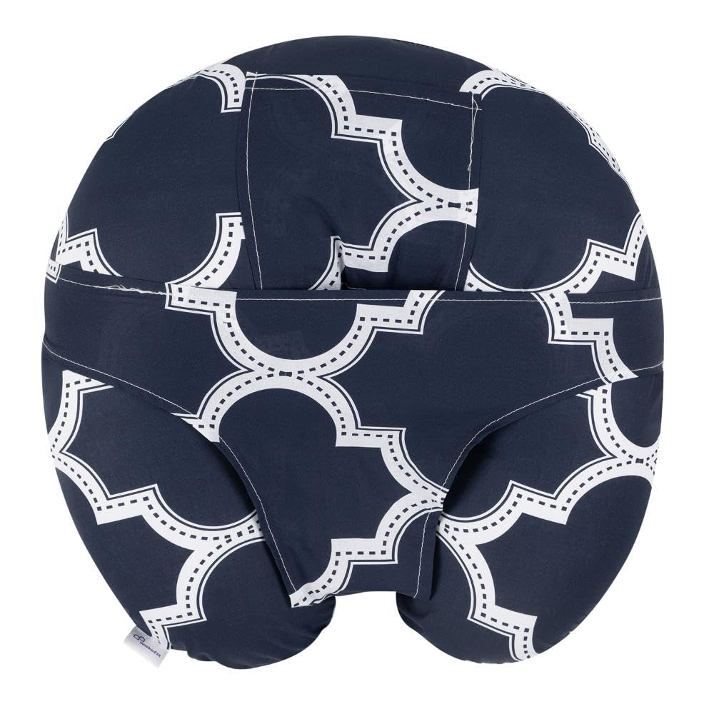 Feeding Pillow For New Born Baby, 5 In 1 Multipurpose Use, Nursing Pillow, Blue | Pillow With Belt & Hoop For Breastfeeding With Cotton Removable Cover | Stay-Put Support For Every Position
