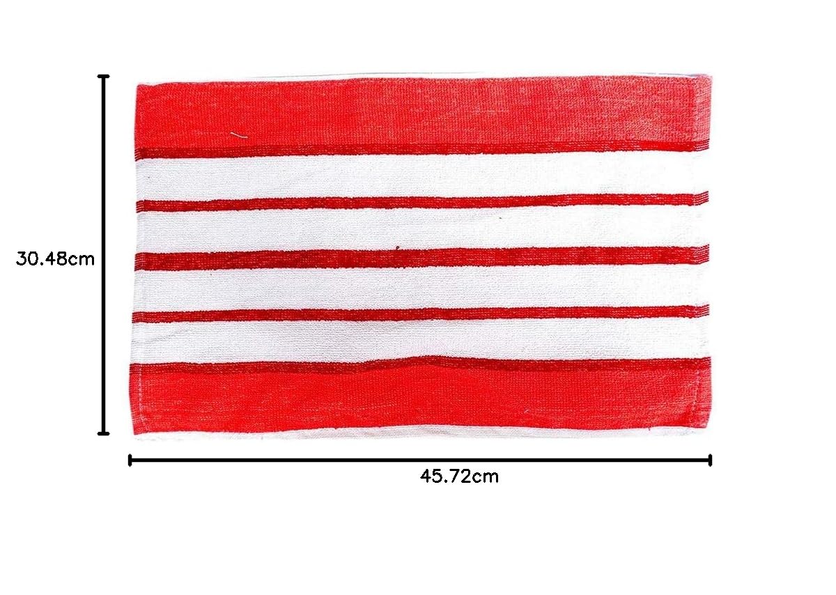 Mythos Cotton Multi Color Striped Hand Towels 450 Gsm | High Absrobent (Set Of 10)