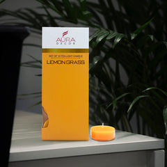 TEALIGHT CANDLE | HAND POURED LEMON ROMANTIC CANDLE PACK OF 10 FRAGRANCE