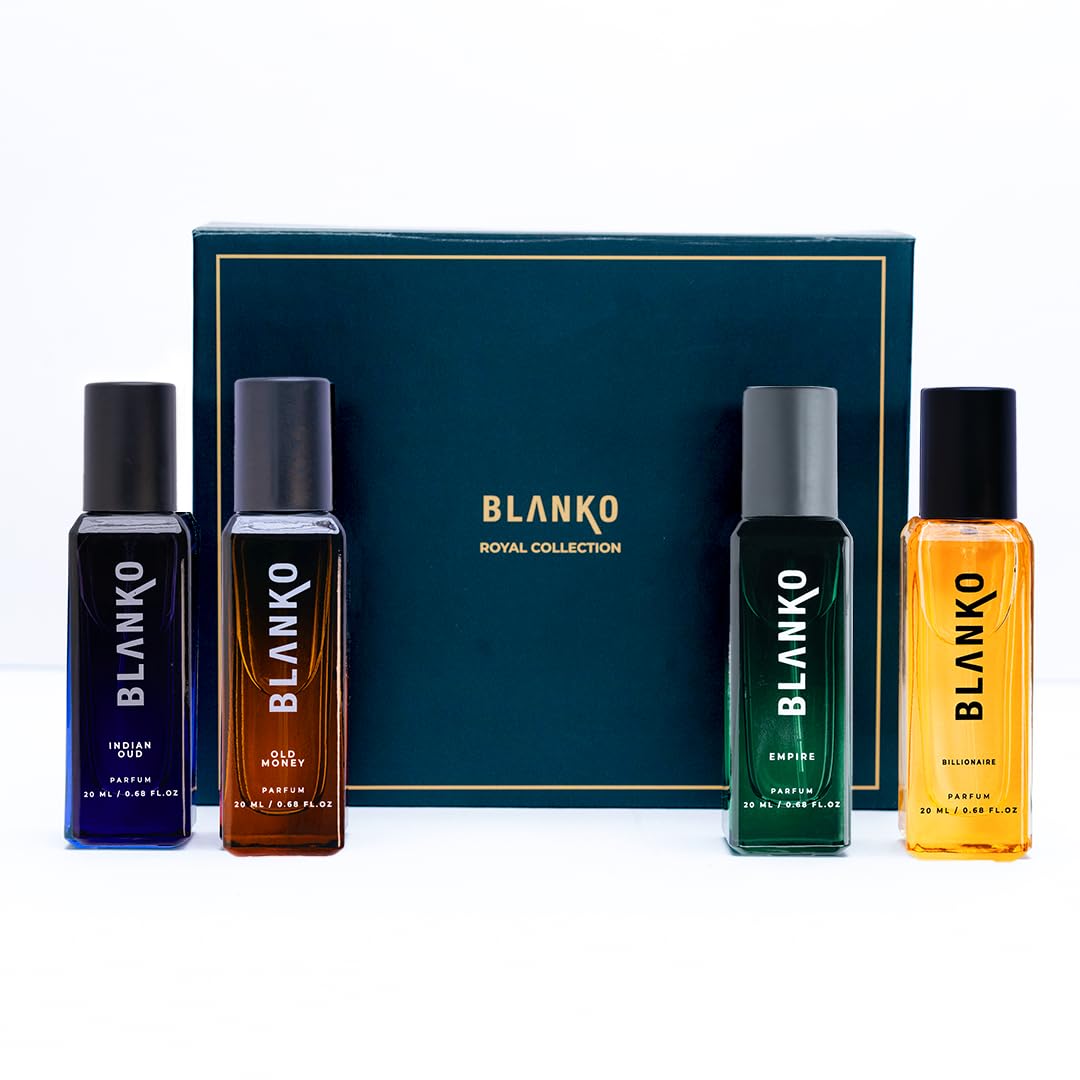 Blanko Royal Collection TLT Parfum 20ml 0.6 Fl.oz. Each Pack Of 4 | Longest Lasting Mens Perfume With Time Lock Technology | Luxury Fragrance Gift Set For Husband, Father, Brother