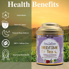 San-Cha Bedtime Herbal Tea - 25 Biodegradable Herbal Tea Bags | Calming & Relaxing Tea - Blend Of Real Vanilla, Lavender, Rose & Chamomile Flowers | Zero Caffeine