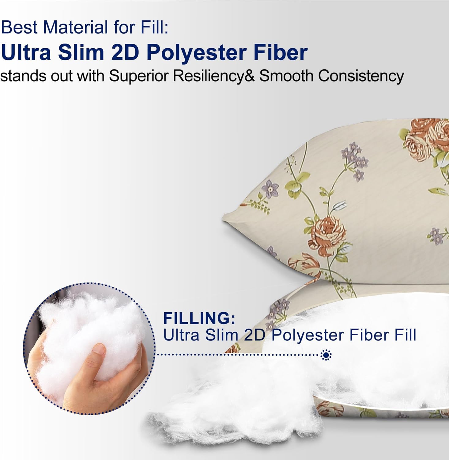 Microfiber Square Pillow Cushion For Sofa & Bed, Printed - Brown Rose & Grey - 12 X 12 Inch | Fluffy For Comfort & Back Support | Breathable, Premium Cotton Cushion Cover With Zip - Set Of 5