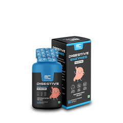 Muscle Club Digestive Enzymes Supplement Supports Gut Health, Digestion & Immune Function Amylase, Lipase, Protease, Cellulase, Lactase, Bromelain | 60 Capsules, 100gm 0.2lbs