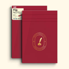Flip Note A5 Notepad – Velvet Finish Cover, 80 Sheets Premium Smooth Paper (Burgundy) Pack Of 2