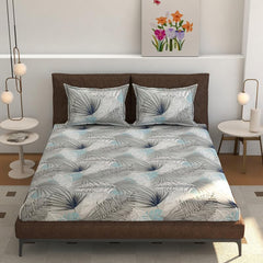 Polycotton Flat Bedsheet For King Size With 2 Pillow Covers - 90 X 108 Inches, Grey | Softness & Long-Lasting Durability