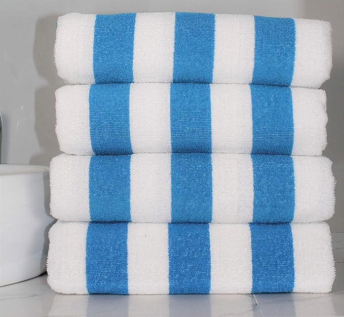 Sharan Elegance Dry Ultra Soft Pure Cotton 500 Gsm Jumbo Size Terry Towel - Set Of 4 (Blue)