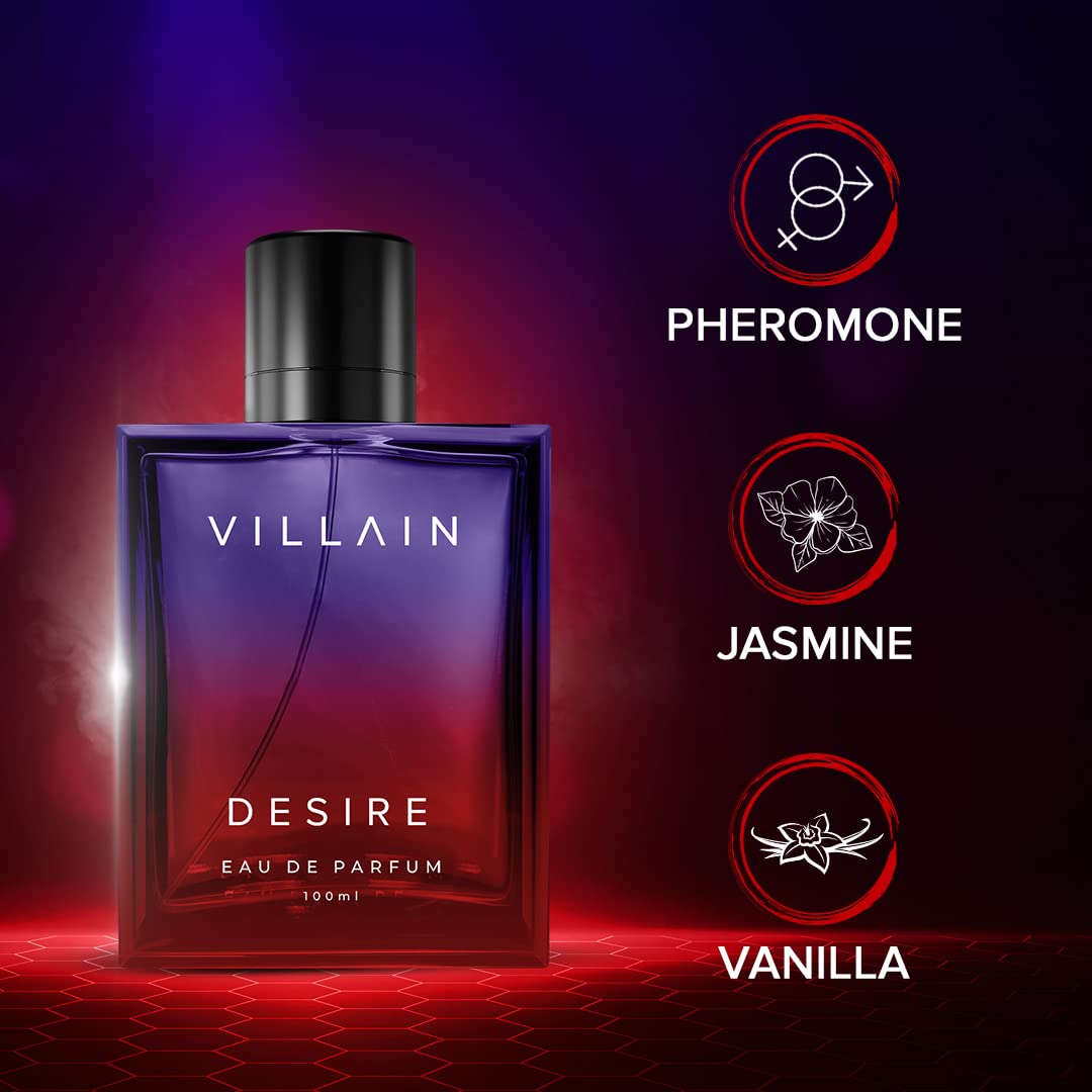 Villain Desire Eau De Parfum 100ml 3.4 Fl.oz. Strong Premium Perfume | Men Fragrance | Perfect Gift