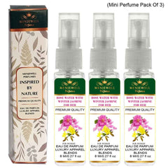 Menjewell Rose Water With Winter Jasmine For Her Eau De Parfum For Woman 8ml 0.27 Fl.oz. Each Pack Of 3 | Luxury Apparel Parfum | Long Lasting