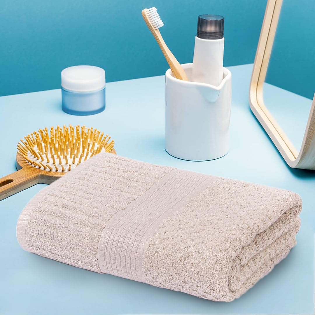 Mush Bamboo Bath Towel | Popcorn Weave 450 Gsm Large Towel For Men & Women | 3x Softer & Absorbent Than Cottton