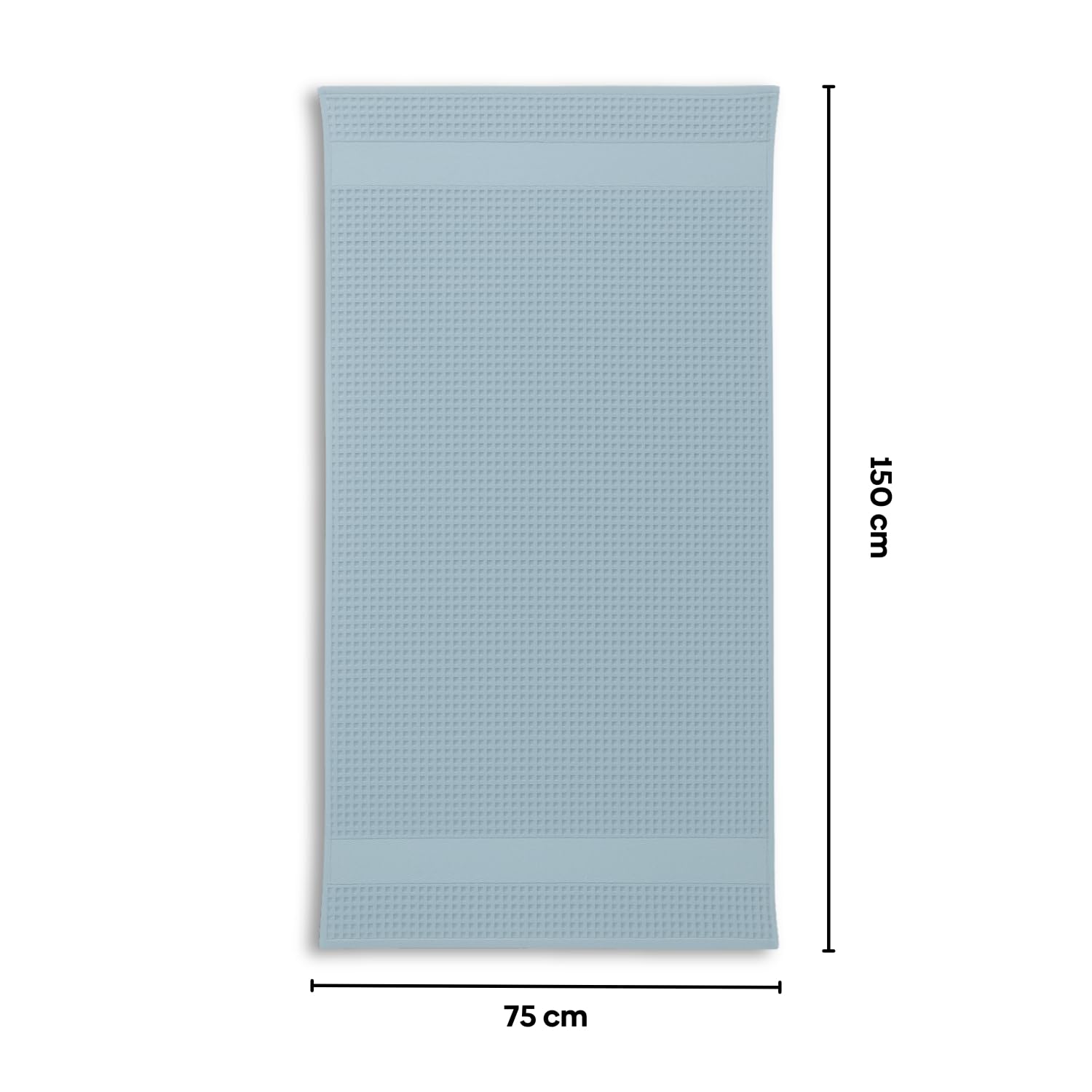 Haus & Kinder Maple Waffle Bath Towel 220 Gsm | Honeycomb Large Size Bathing Towels 100% Cotton Towel For Men & Women (Solid Bule)