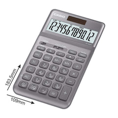Casio Jw-200sc-gy Premium & Stylish Calculator (Grey) | 12 Digits, 2-way Powered - Tax Calculation, Currency Exchange Calculation, Percentage