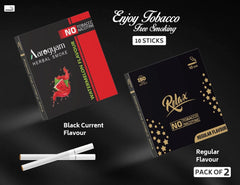 Aarogyam Herbals Pack Of 2 Flavours 100% Tobacco & Nicotine Free Cigarette For Relieve Stress & Mood Enhance Product Relax Regular, Watermelon - 10 Sticks X 2 Packets