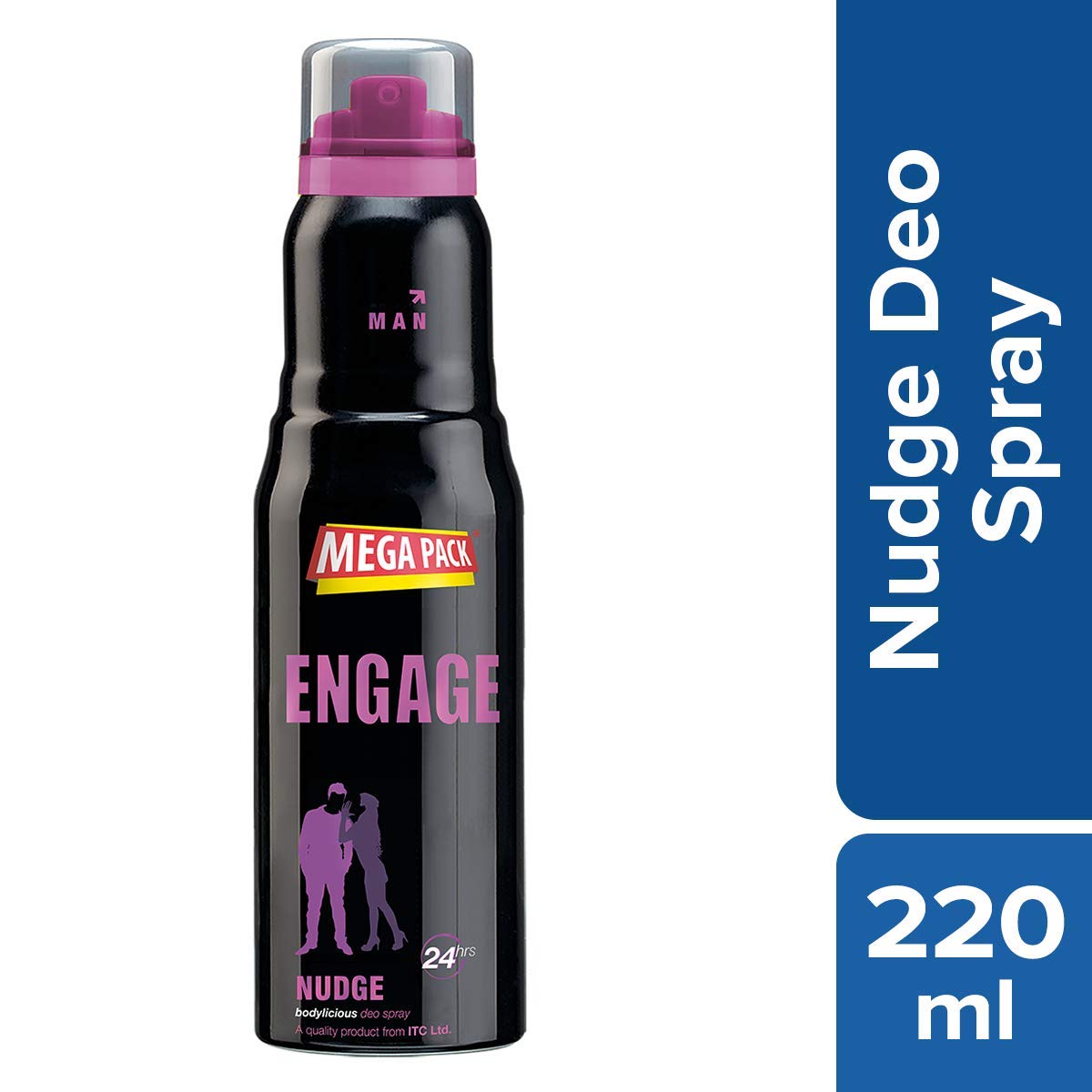 Engage Nudge Deodorant For Men Spicy & Woody S 220ml 7.4 Fl.oz. & Zest Deodorant For Women  Citrus & Floral , Skin Friendly 150ml 5 Fl.oz.