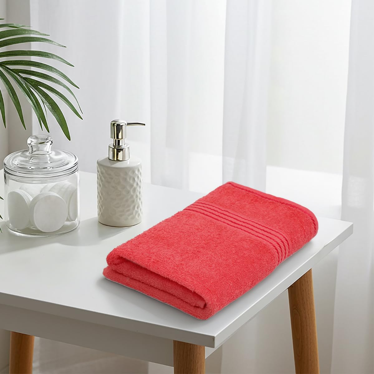 Liberty Towels Medium Size Bath Towel 450 Gsm | Soft, Quick Dry, Super Absorbent Turkish Towel For Bathroom, Gym & Travel (Coral)