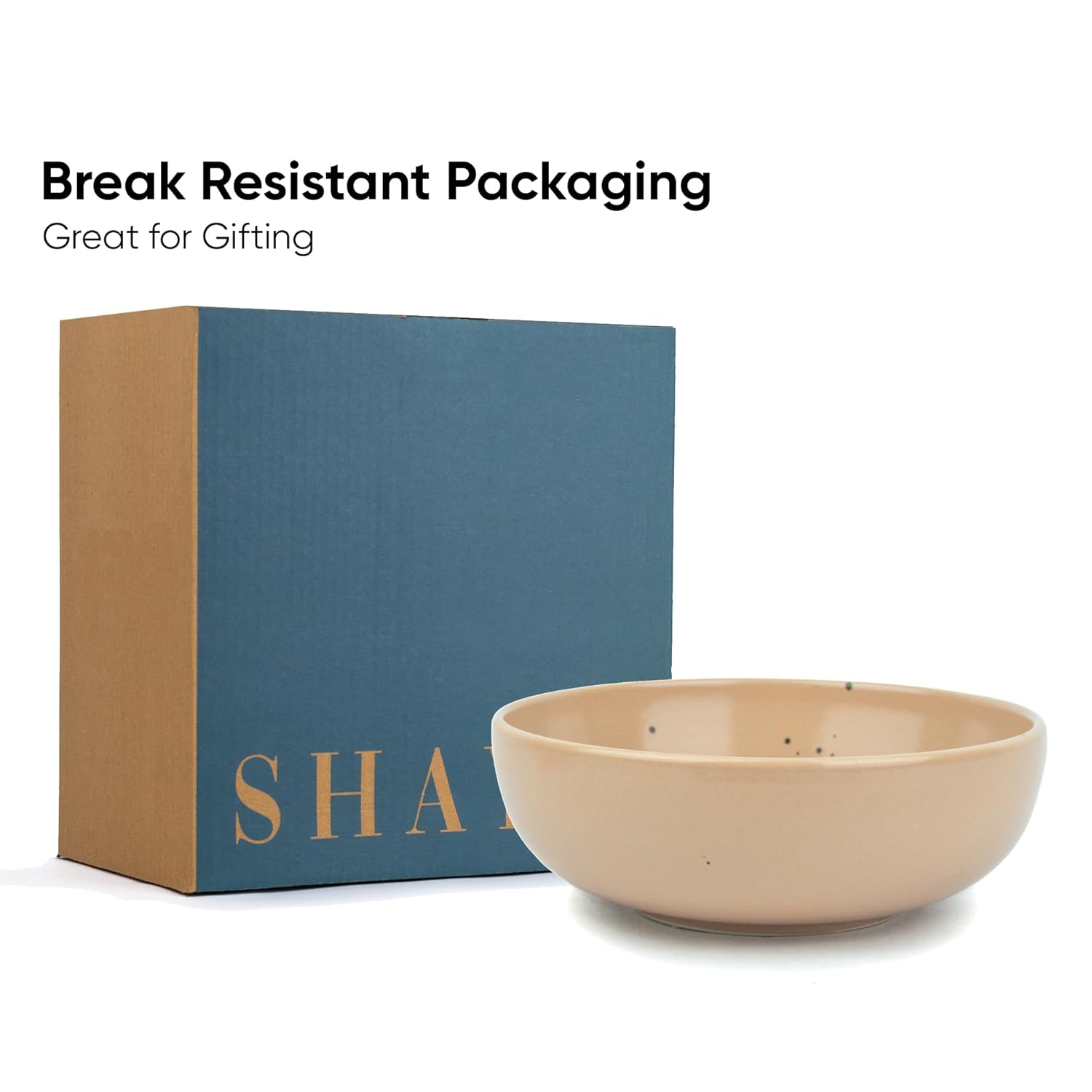 Ceramic Pasta Bowl Set Of 2 Pieces - 18cm, Beige, 800ml Each | Stoneware Ceramic Serving Bowls | Pasta Plate - Deep Plate | Ceramic Bowl With Glossy Finish - Pasta Serving Plate