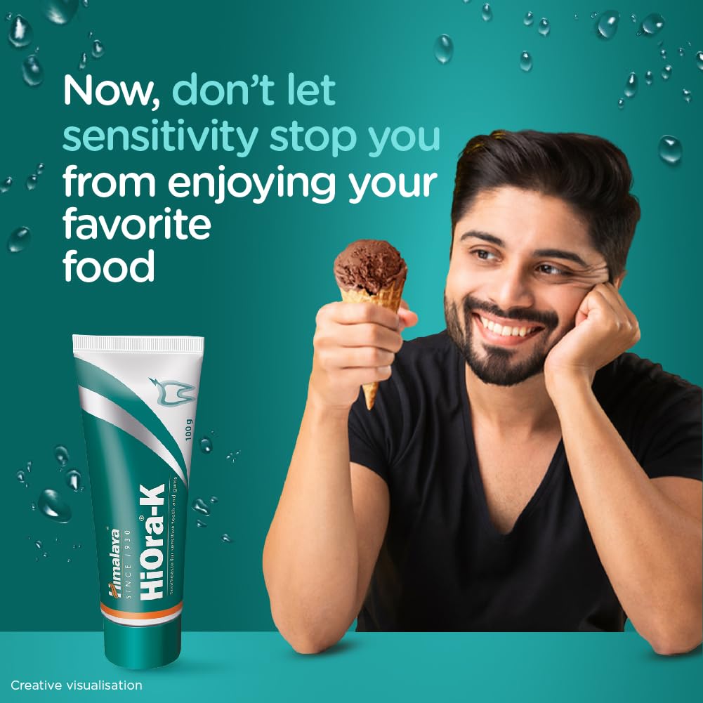 Himalaya Hiora-K Toothpaste For Sensitive Teeth & Halitosis, Reduces Discomfort From Hot & Cold Stimuli, Helps To Prevent Oral Infections & Gum Diseases | 100gm