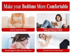 Microfiber Full Body Pillow, For Pregnancy Pillow, Dark Red - 54 X 18 Inches | Maternity Pillow For Sleeping, Pregnancy, Hugging, Natural Rayon Cotton Removable Cover - Pack Of 1