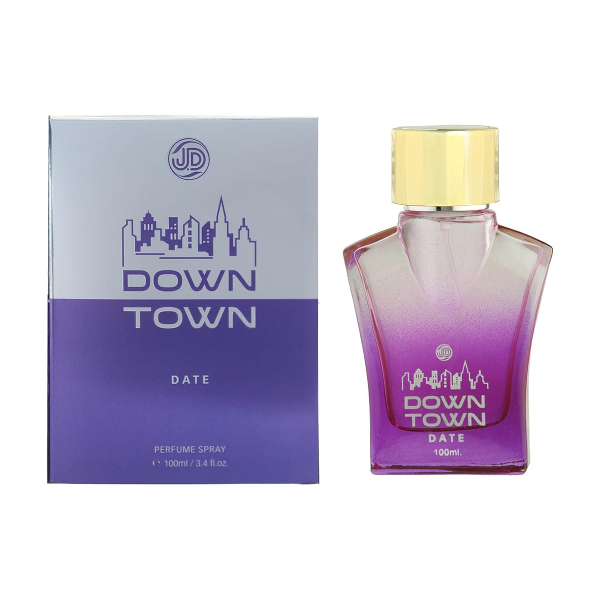 JD International Down Town Date Perfume For Men & Women - 100ml, 3.4 Fl.oz.  | Long Lasting Fragrance