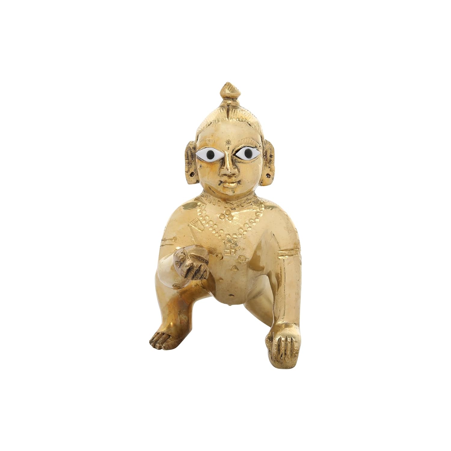 Laddu Gopal Idol, Baby Laddoo Krishna Murti, Bal Krishna, Gold, Brass, Statue, Traditional, Handmade, Perfect Gift For Special Occasions Like Janmashtami Festival Statue