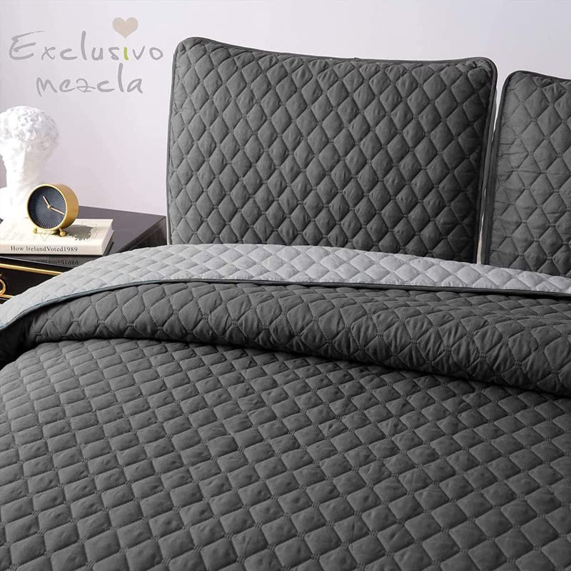 100% Cotton King Size Bedsheet With 2 Pillow Cover | 90 X 100 Inches, Dark Grey | Super Soft Premium Brushed Glace Cotton Bedsheet-Light Weight