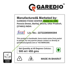 Pure A2 Buffalo Ghee By Garedio | Traditional Vedic Bilona Method Desi Cultured Ghee Good For Dishes | (500ml) 16.9 Ounce | Jar Pack
