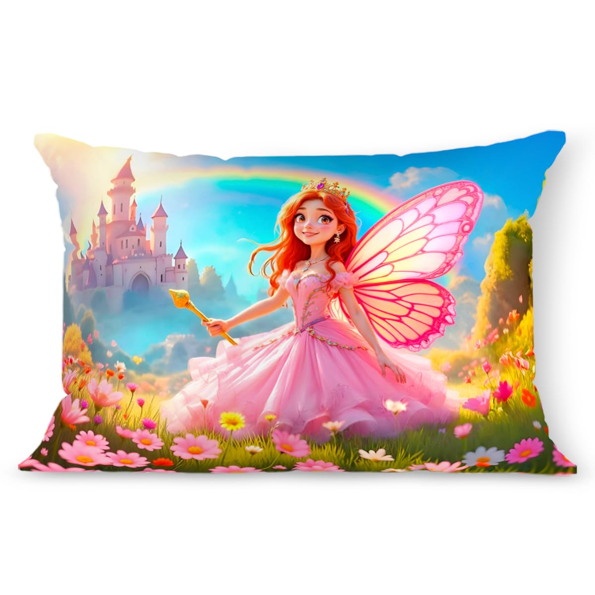 Kids Pillow Cushion With Super Soft Fabric, Animal & Cartoon Prints - 12x18 Inches | Dual Sided Design, Durable & Easy Care | Large & Versatile, Multi-Purpose, Made In India - Design 30