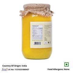100% Pure Organic Desi Gir Cow Ghee By Vanalaya | Rich Source Of Vitamin A & Healthy Delicious Pure Desi Ghee | (1 Litr) 33.8 Ounce | Jar Pack