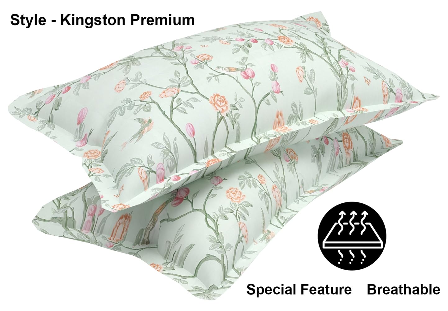 Soft Cotton King Size Bedsheet For Double Bed With 2 Large Size Pillow Covers | 108 X 108 Inches, Mint Green - Ultra Soft, Breathable, Softness | All Season, Summer, Winter