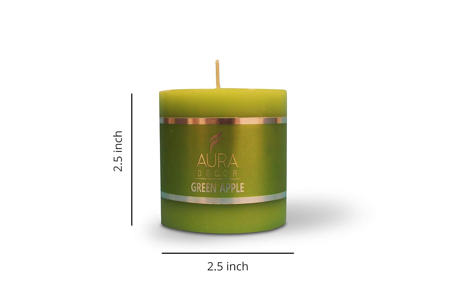GREEN APPLE FRAGRANCE PILLAR CANDLE PACK OF 2 | PERFECT FOR EVENTS DECOR CANDLE