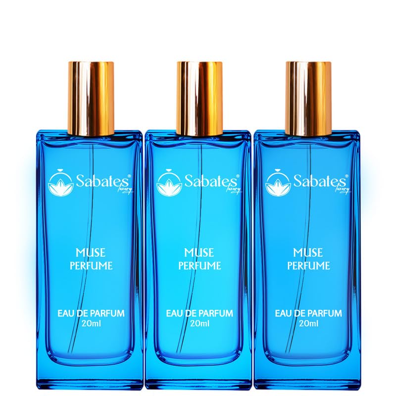 Sabates Muse Eau De Parfum Each 20ml 0.6 Fl.oz. Combo Of 3 | Long Lasting Aromatic Blend Of Masculin Fragrance For Unisex