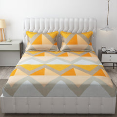 Printed King Size Double Bed Bedsheet With 2 Pillow Cover | 72 X 78 Inches, Multicolor | All Around Elastic Fitted Bedsheet | Softness & Comfortable Rest In Any Season