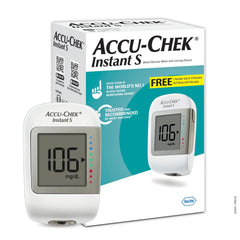 Accu-Chek Instant S Blood Glucose Glucometer Kit with Vial of (10 Strips) 10 Lancets and a Lancing device FREE for Accurate Blood Sugar Testing