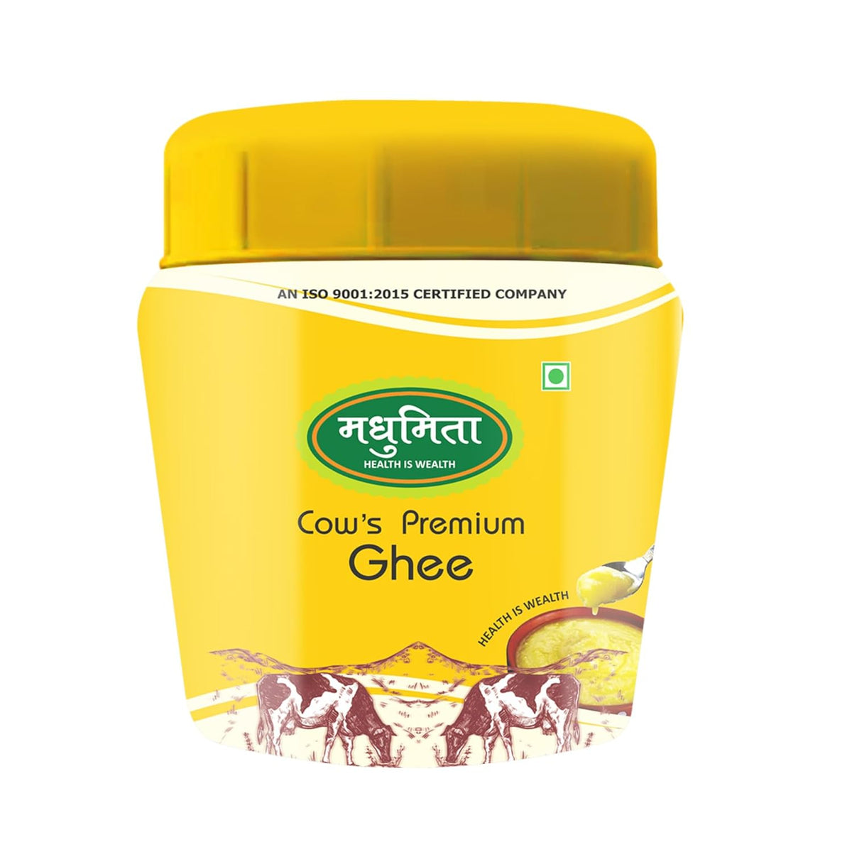 Natural Pure Cow Desi Ghee By Madhumita | Curd-Churned Bilona Method Healthy Nutrients Desi Cow Ghee Good For Roast Makhana | (1 Litre) 33.8 Ounce | Jar Pack