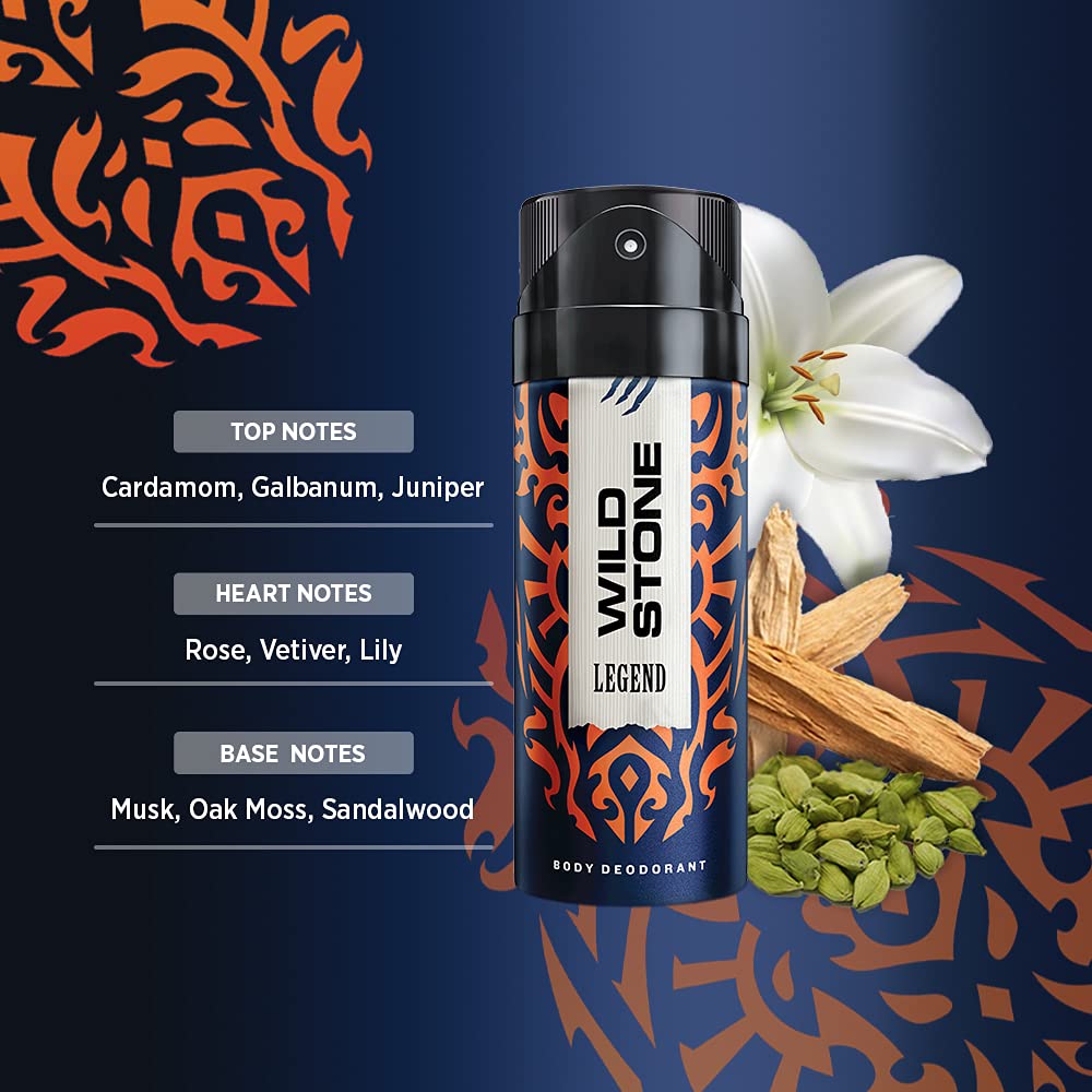 Wild Stone Legend Body Spray Deodorants 300ml 10.1 Fl.oz.| Long Lasting Fragrance | Pack Of 2