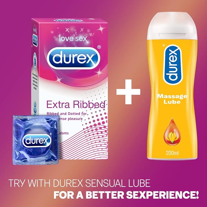 Durex Pleasure Packs 10 Count Pack Of 4, Extra Thin, Extra Time, Dots, Ribbed),play Vibrations Ring