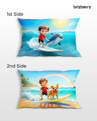 Kids Pillow Cushion With Super Soft Fabric Pillow - 12 X18 Inches | Animal & Cartoon Prints, Soft Pillow, Dual Sided Design | Multi-Purpose, Durable & Easy Care, Made In India - Design 9