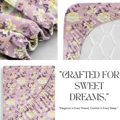 Cotton Fitted Bedsheets With 2 Matching Pillow Covers For King Bed | Size 78x72+10 Inches, Mistyrose - Soft, Durable & Wrinkle Free | Ideal For Daily Use