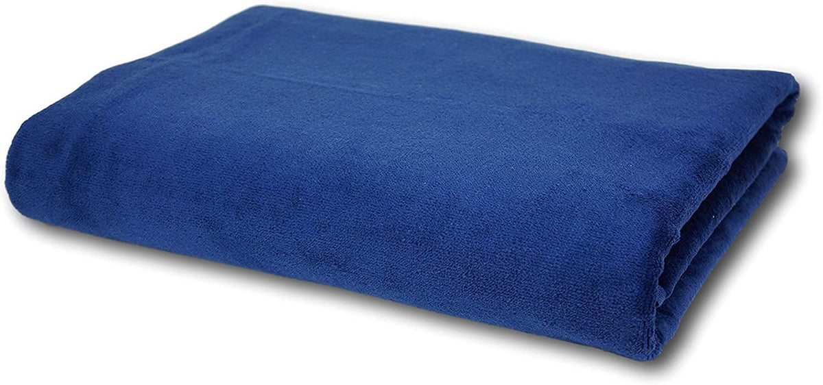 Tiqh 100% Zero Twist Cotton Highly Absorbent & Quick Dry Extra Large Soft Beach Towel 600 Gsm (Navy)